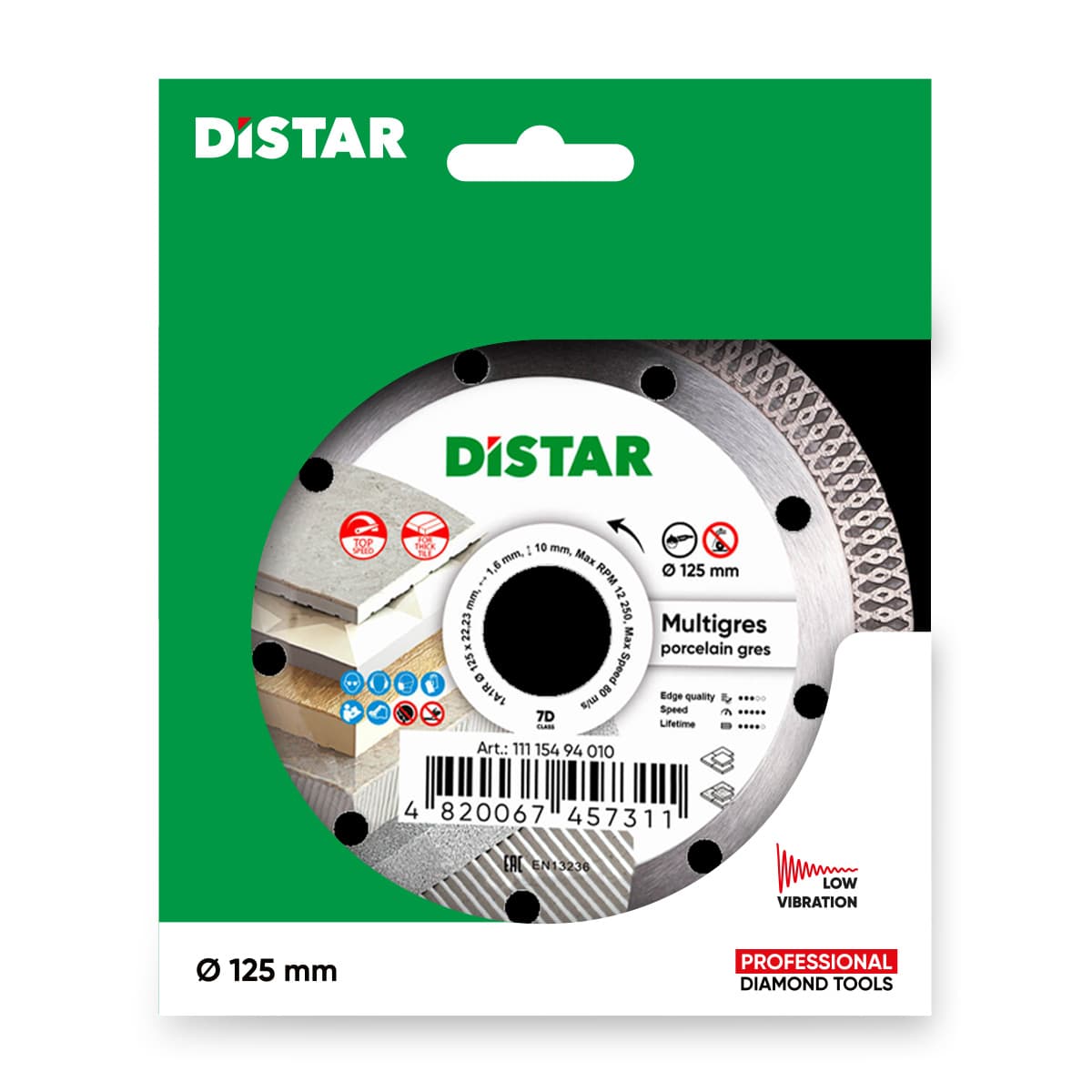 Круг алмазний вiдрiзний DISTAR 1A1R 125 Multigres
